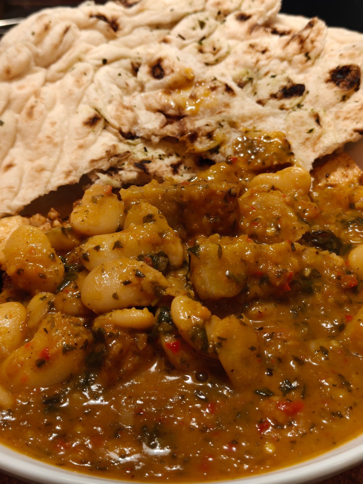 Caribbean Coconut, Plantain and Butter Bean Curry