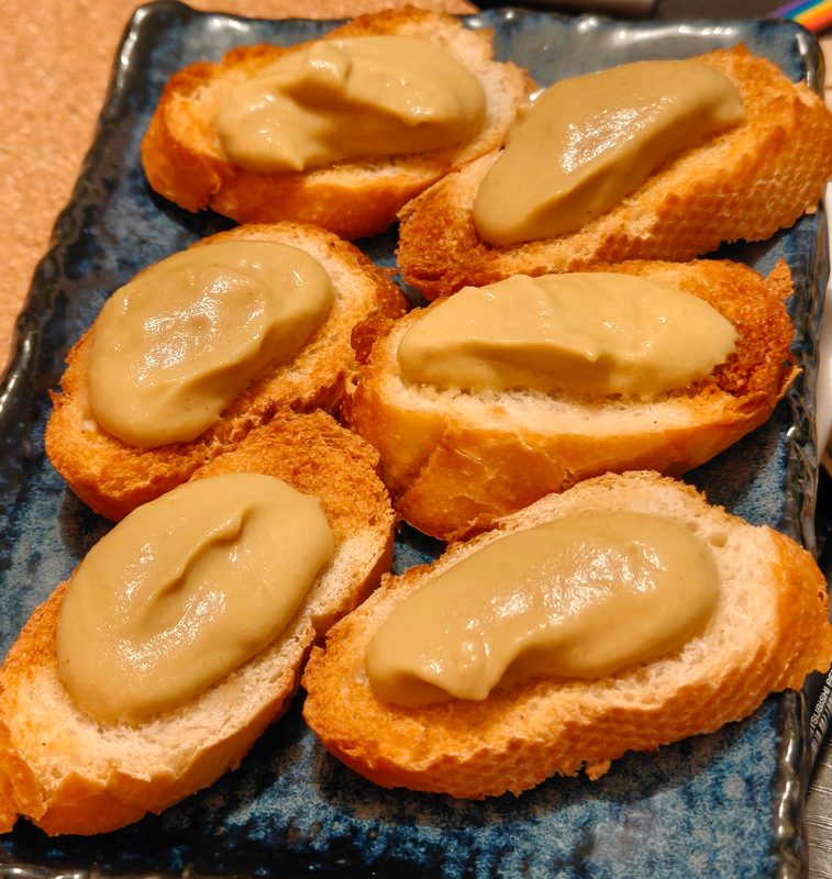 Charred White Courgette & Miso P&acirc;t&eacute; Crostini